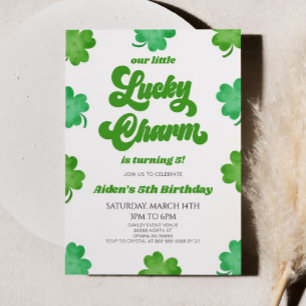 Invitación Nuestra pequeña y afortunada fiesta de cumpleaños