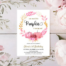 Nuestra pequeña y dulce calabaza rosa cumple 1 año