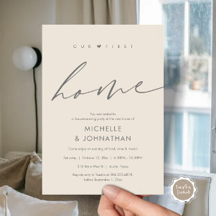 Invitación Nuestra primera casa, la celebración de los fiesta