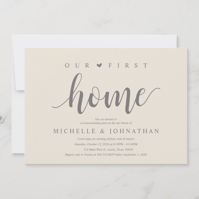 Invitación Nuestra primera casa, la celebración de los fiesta (Anverso)