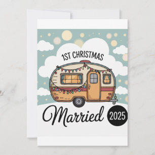 Invitación Nuestra Primera Navidad Casados 2025   Camper Retr