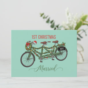 Invitación Nuestra Primera Navidad Casados 2025 Mono adorab