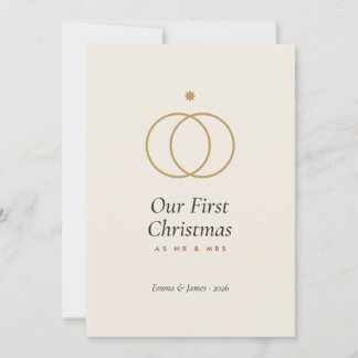 Invitación Nuestra primera Navidad como Sr. y Sra. Card, reci