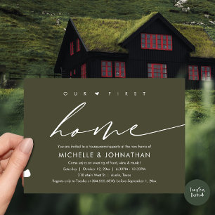Invitación Nuestra primera nueva casa, la celebración de los