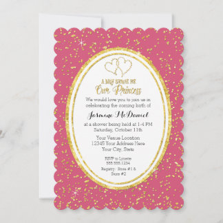 Invitación Nuestra princesa Bokeh Sparkle Purpurina Confetti