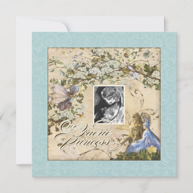 Invitación Nuestra princesa de la Faerie, la niña de la ducha (Anverso)