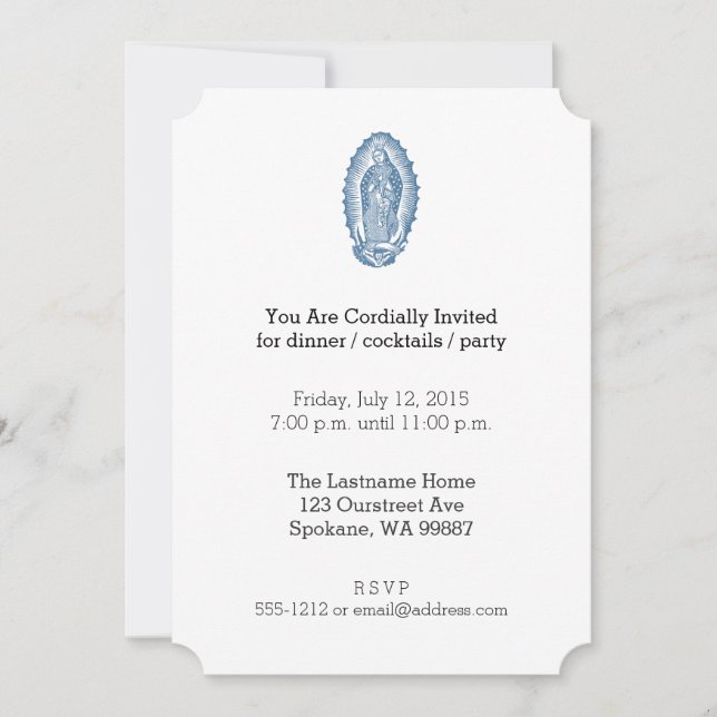 Invitación Nuestra Señora de Guadalupe (Anverso)
