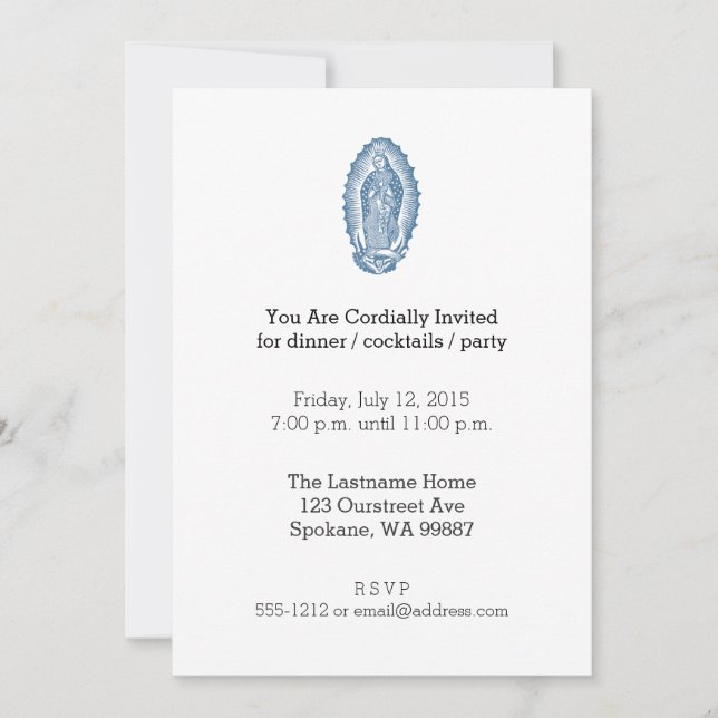Invitación Nuestra Señora de Guadalupe (Anverso)