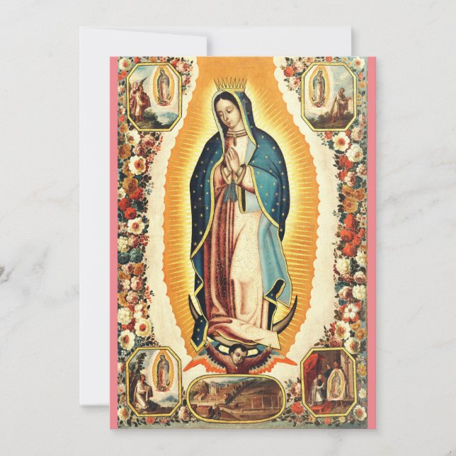 Invitación Nuestra Señora De Guadalupe Arte Radiante (Anverso)