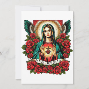 Invitación Nuestra Señora de Guadalupe Madre María Viva arte 