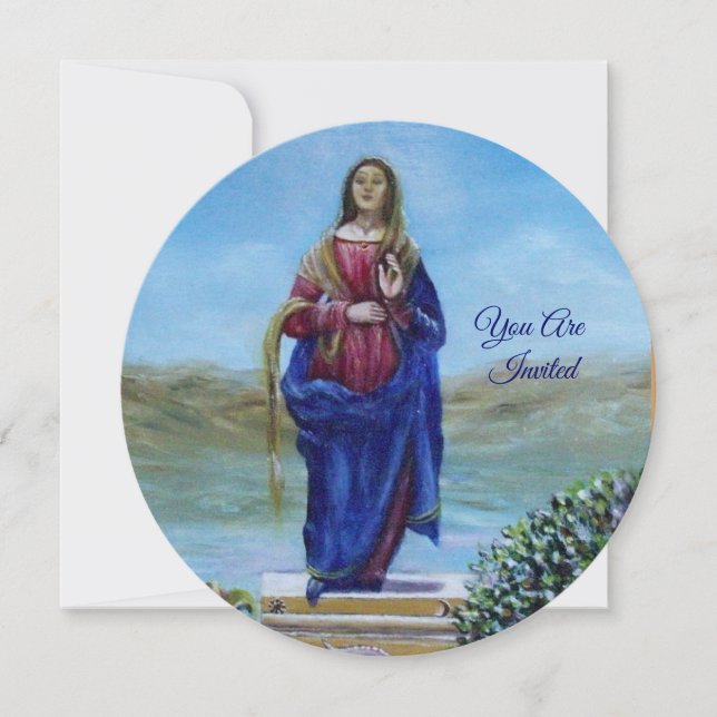 Invitación NUESTRA SEÑORA DE LIGERA Madonna de inmaculada con (Anverso)
