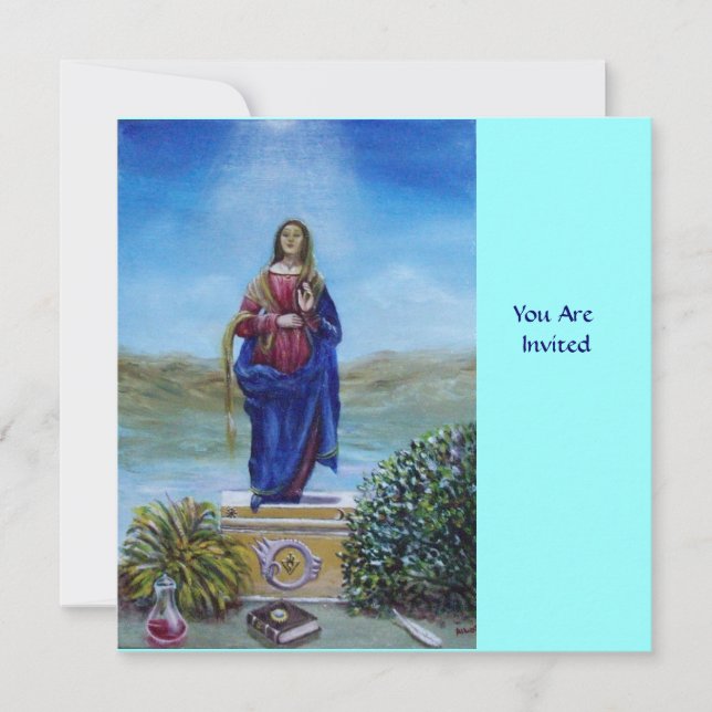 Invitación NUESTRA SEÑORA DE LIGERA Madonna de inmaculada con (Anverso)