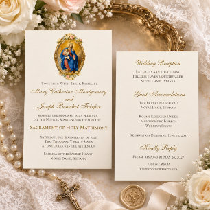Invitación Nuestra Señora de Pompei Misa Nupcial de Boda Cató