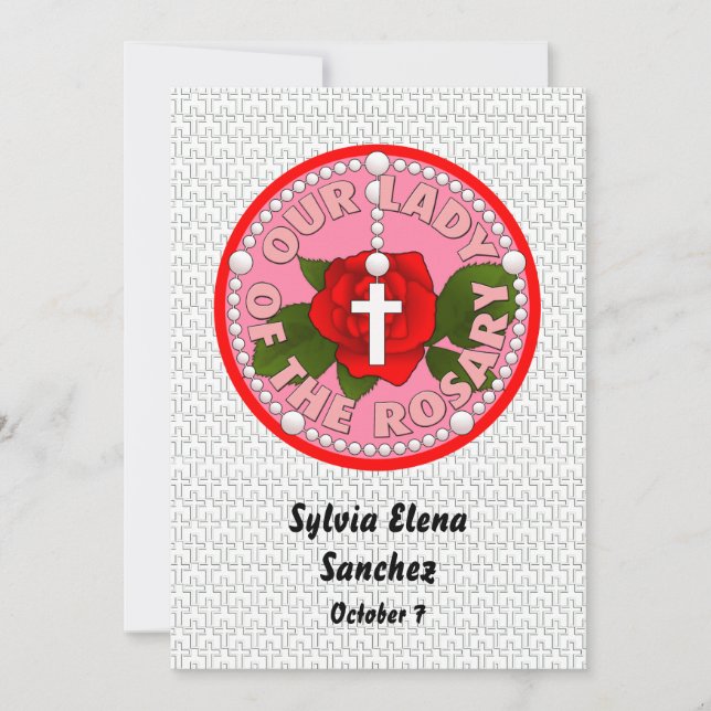 Invitación Nuestra señora del rosario invita (Anverso)