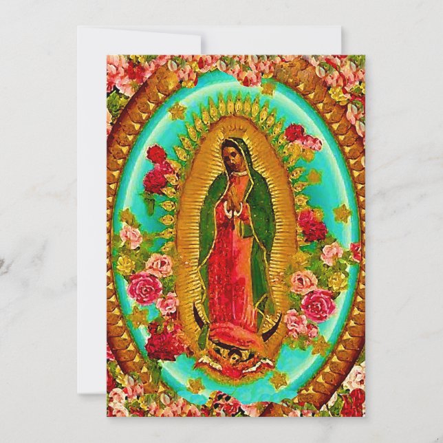 Invitación Nuestra Señora Guadalupe Santa Virgen María (Anverso)