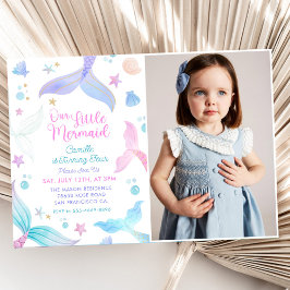 Invitación Nuestra Sirenita foto del cuarto Fiesta de cumplea