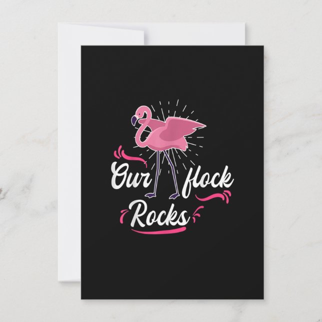 Invitación Nuestras rocas de rebaño Flamingo rosado Celebran (Anverso)