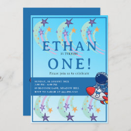 Invitación ¡Nuestro Astronauta Se Convierte En Uno! Cumpleaño