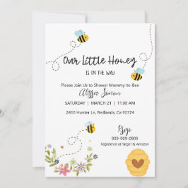 Invitación Nuestro Baby Shower Temático De La Abeja De Miel