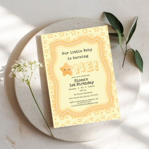Invitación Nuestro bebé está cumpliendo un año Estrella linda