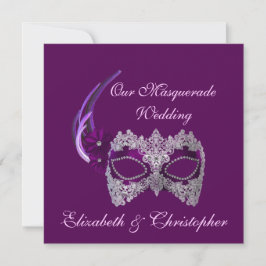 Invitación "Nuestro Boda de mascarada" - Máscara púrpura real