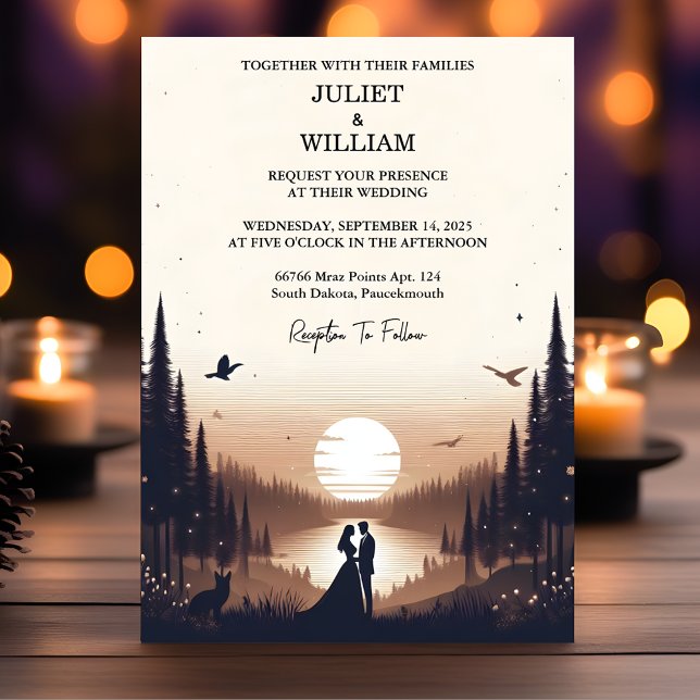 Invitación Nuestro Boda nublado de luz de nube de las estrell (Subido por el creador)