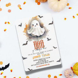 Invitación Nuestro Boo Casi a Término Fantasma Halloween Baby