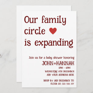 Invitación Nuestro círculo familiar está expandiendo Co-ed Ba