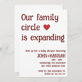 Invitación Nuestro círculo familiar está expandiendo Co-ed Ba