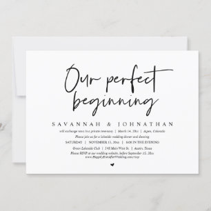 Invitación Nuestro Comienzo Perfecto, Fiesta de Elopement Bod