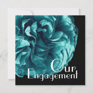 Invitación Nuestro compromiso - Elegante Rosa azul Aqua