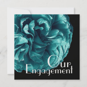 Invitación Nuestro compromiso - Elegante Rosa azul turquesa
