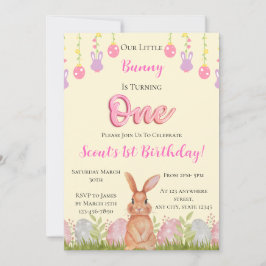 Invitación Nuestro Conejito Se Cumple Un Cumpleaños