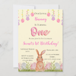 Invitación Nuestro Conejito Se Cumple Un Cumpleaños
