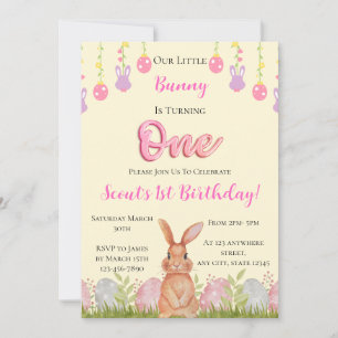 Invitación Nuestro Conejito Se Cumple Un Cumpleaños