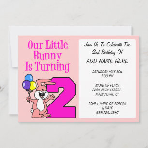 Invitación Nuestro Conejito Se Está Convirtiendo En Dos
