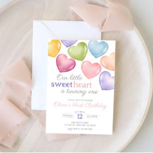 Invitación Nuestro corazón de conversación de amor cumpleaños