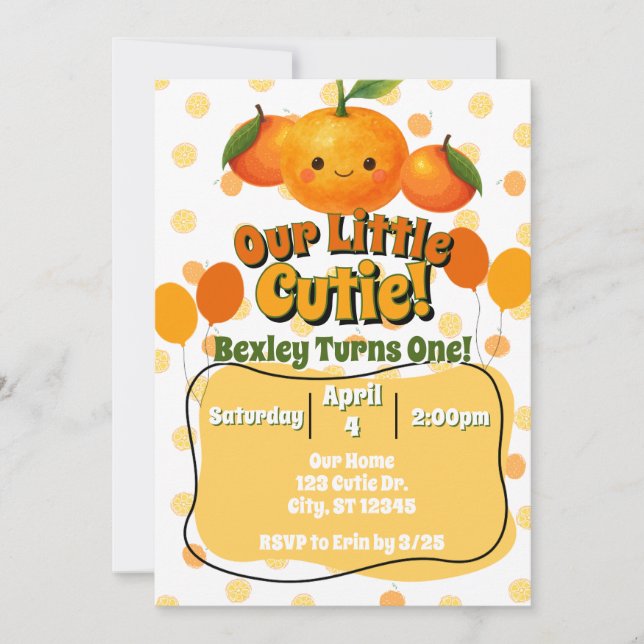 Invitación Nuestro cumpleaños de Little Cutie (Anverso)