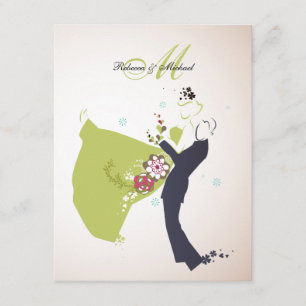 Invitación Nuestro día de boda - novia y novio con el