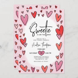 Invitación Nuestro dulce Valentine Hearts Baby Shower