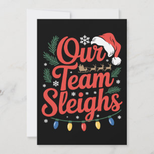 Invitación Nuestro Equipo Arrastra Luces de Reno de Navidad S