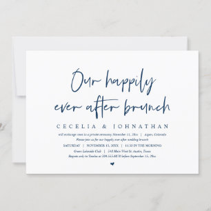 Invitación Nuestro Feliz Día Después, Boda Elopement Brunch