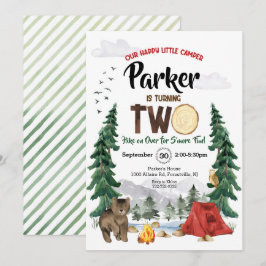 Invitación Nuestro Feliz Pequeño Campista del Bosque Cumpleañ