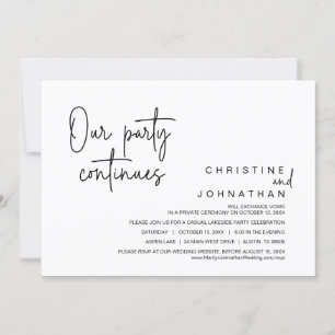 Invitación Nuestro Fiesta continúa, Boda Elopement Dinner