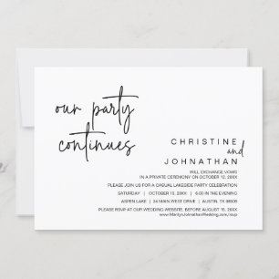 Invitación Nuestro Fiesta continúa, Boda Elopement Dinner Inv