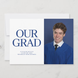 Invitación NUESTRO graduado de fotografía GRAD Blue White 2