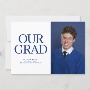 Invitación NUESTRO graduado de fotografía GRAD Blue White 2