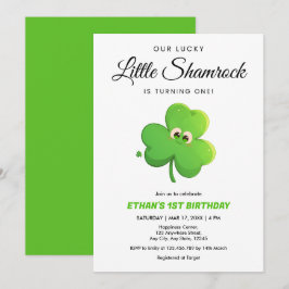 Invitación Nuestro Lucky Little Shamrock 1er cumpleaños