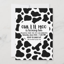 Invitación Nuestro Moo Boy Lil cumple dos años