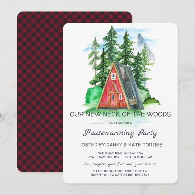 Invitación Nuestro nuevo cuello del Fiesta de los bosques par (Anverso / Reverso)